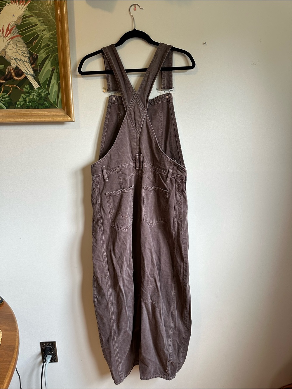 We The Free Good Luck Barrel Overalls Womens Medium Chocolate Mousse Brown - Picture 9 of 10